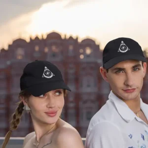 Front view of the Black Quantum Pulse Cap featuring the white embroidered Quantum Pulse logo on premium black fabric.